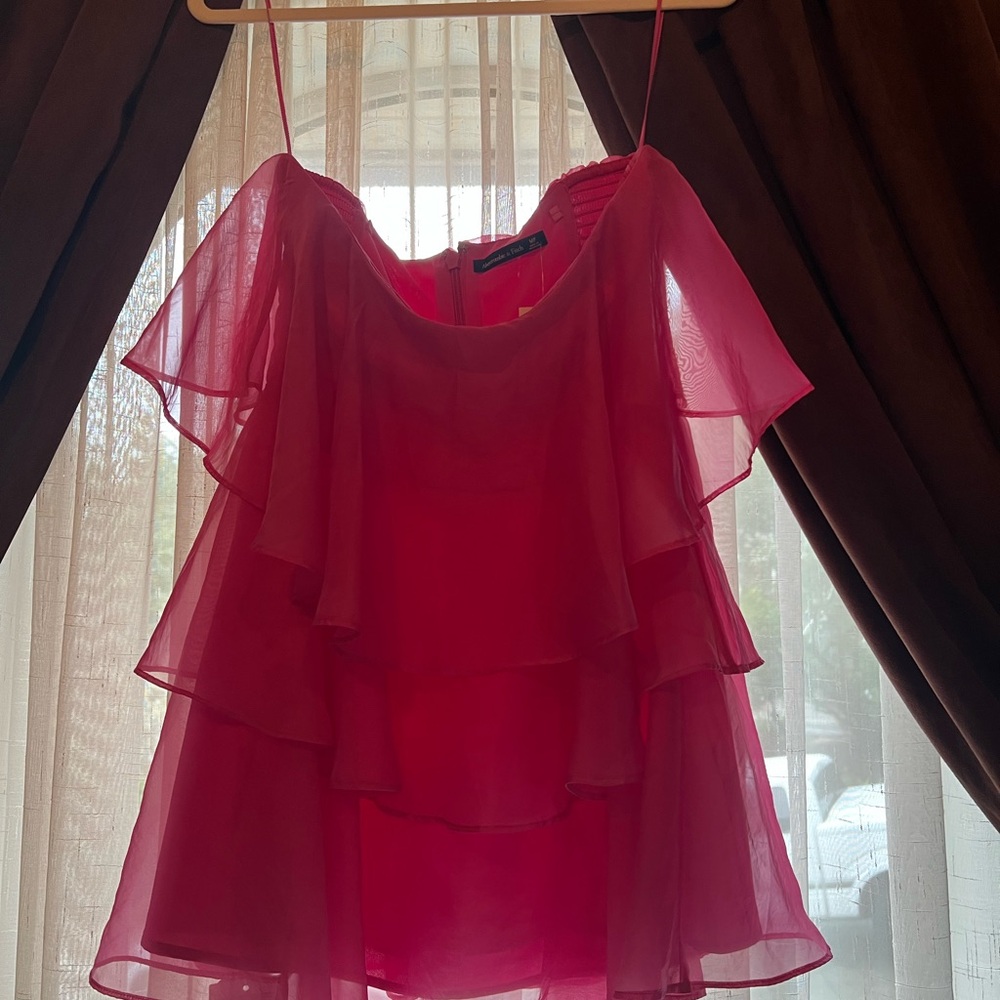 Abercrombie & Fitch Vibrant Pink Layered Mini Dress